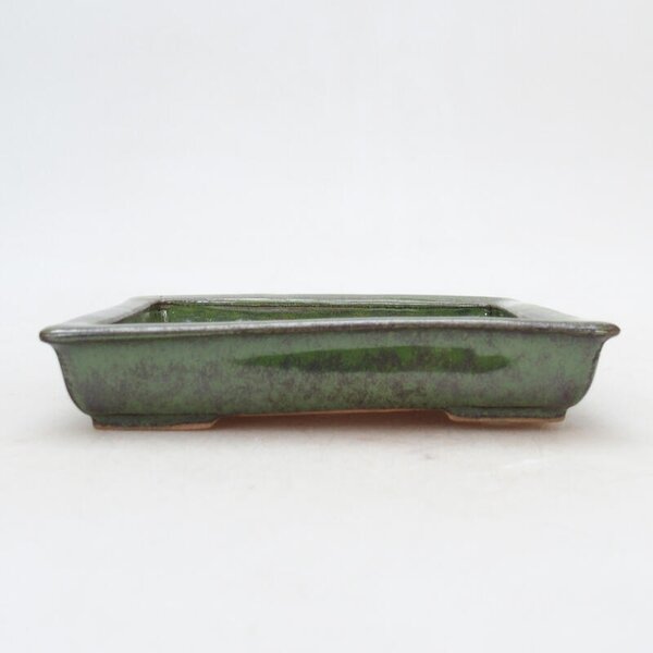 E-bonsai Keramická bonsai miska 12,5 x 10,5 x 2,5 cm zelená