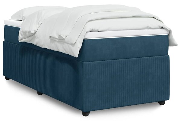 Box spring postel s matrací tmavě modrá 80 x 200 cm samet 3285606