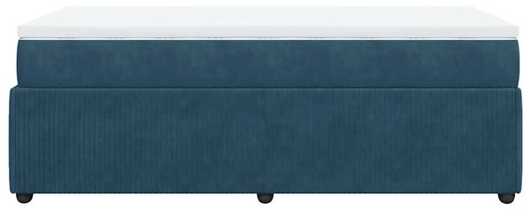 Box spring postel s matrací tmavě modrá 80 x 200 cm samet 3285606