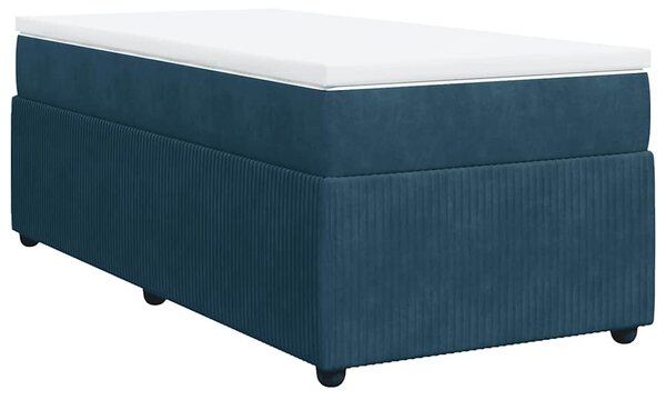 Box spring postel s matrací tmavě modrá 80 x 200 cm samet 3285606