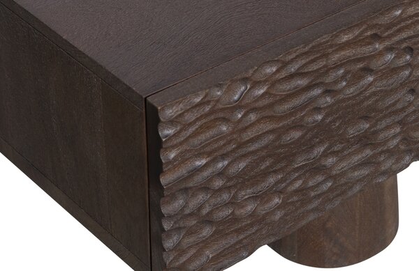 WOOOD Hnědý dřevěný TV stolek Crustie 147 x 45 cm