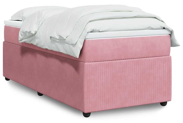 Box spring postel s matrací růžová 90x190 cm samet 3285613