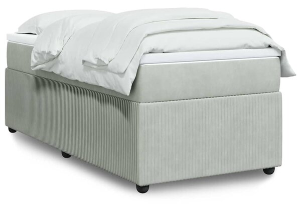 Box spring postel s matrací světle šedá 90x200 cm samet 3285614