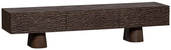 WOOOD Hnědý dřevěný TV stolek Crustie 147 x 45 cm