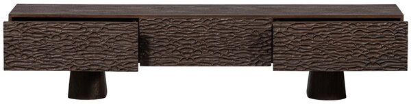 WOOOD Hnědý dřevěný TV stolek Crustie 147 x 45 cm