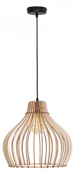 TEMAR Závěsné skandinávské osvětlení BARREL, 1xE27, 40W, dřevěné BEC 380