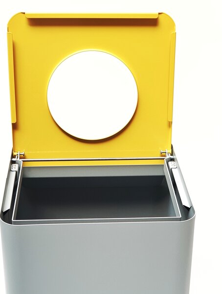 Odpadkový koš na tříděný odpad Caimi Brevetti Centolitri G, 100 L - žlutý, plast
