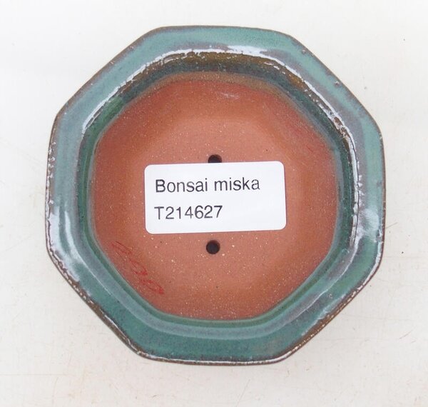 E-bonsai Keramická bonsai miska 8,5 x 8,5 x 3,5 cm zelená