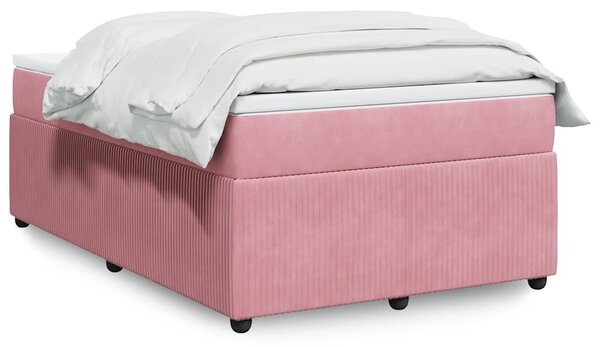 Box spring postel s matrací růžová 120x190 cm samet 3285631