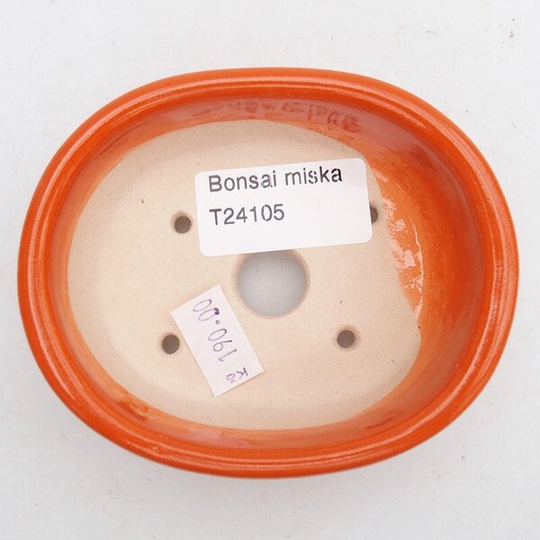 E-bonsai Keramická bonsai miska 9 x 7,5 x 3,5 cm oranžová