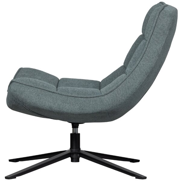 WOOOD Modré čalouněné otočné lounge křeslo Madi