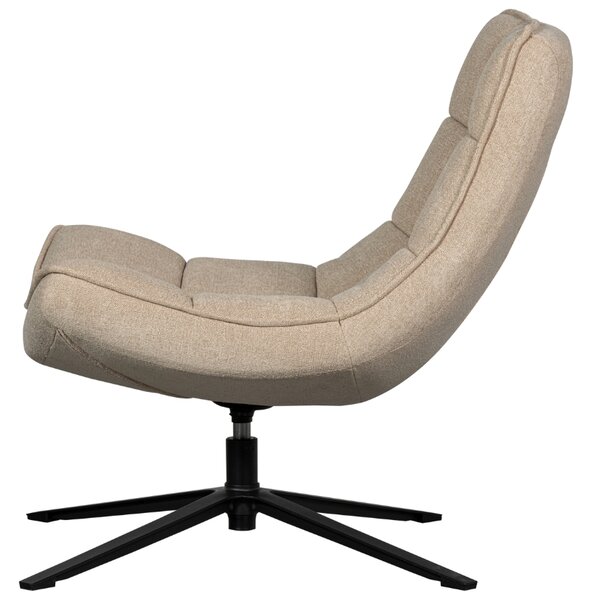 WOOOD Béžové čalouněné otočné lounge křeslo Madi