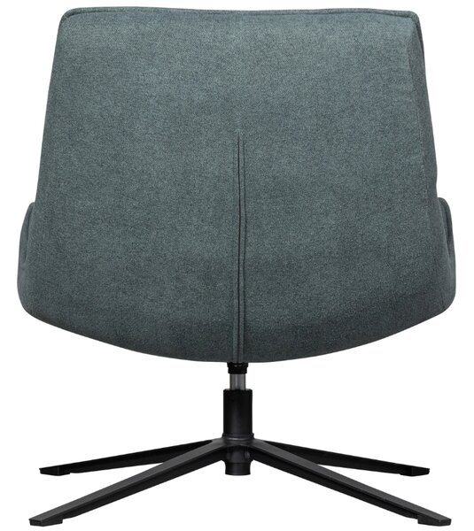 WOOOD Modré čalouněné otočné lounge křeslo Madi