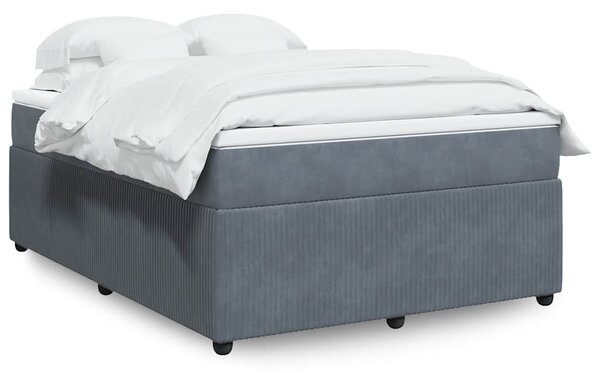 Box spring postel s matrací tmavě šedý 140 x 190 cm samet 3285639