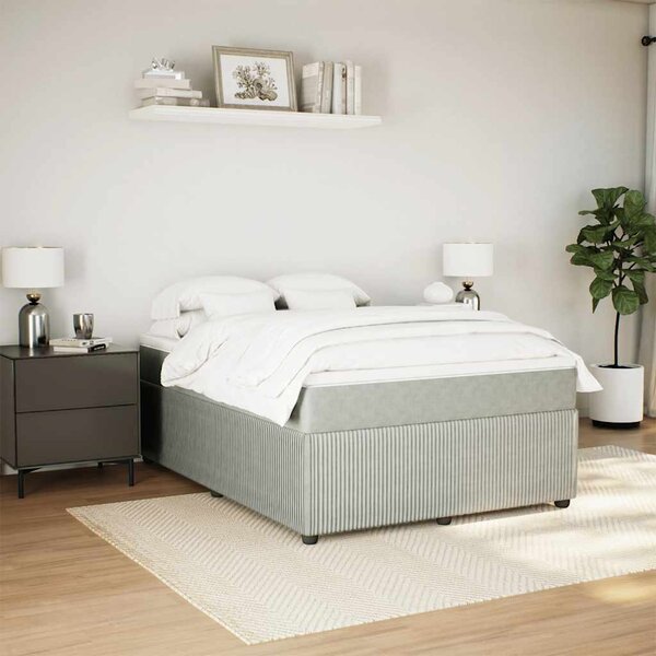 Box spring postel s matrací světle šedá 140x190 cm samet 3285638