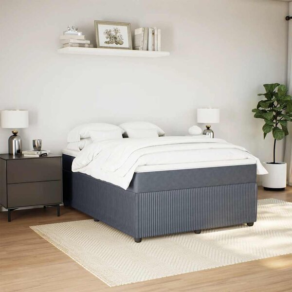 Box spring postel s matrací tmavě šedý 140 x 190 cm samet 3285639