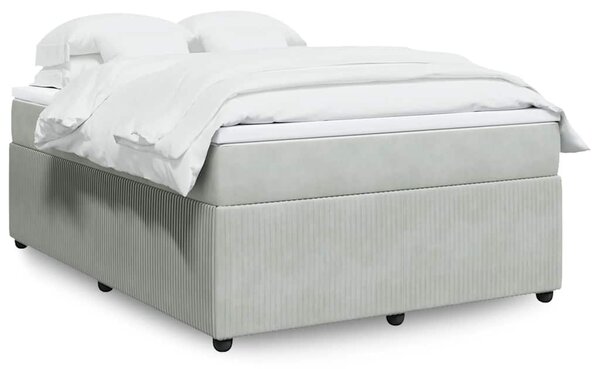 Box spring postel s matrací světle šedá 140x190 cm samet 3285638