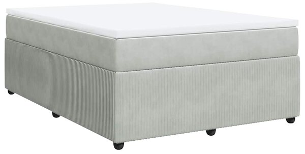 Box spring postel s matrací světle šedá 140x190 cm samet 3285638