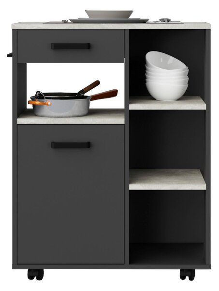 SERVÍROVACÍ VOZÍK, antracitová, světle šedá, 70,2/92,6/40 cm P & B - Online Only kuchyňské skříňky, Online Only