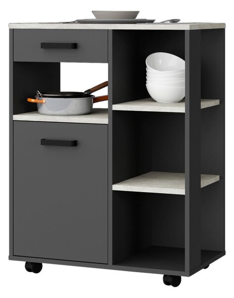 SERVÍROVACÍ VOZÍK, antracitová, světle šedá, 70,2/92,6/40 cm P & B - Online Only kuchyňské skříňky, Online Only