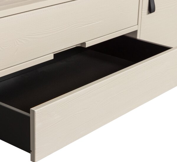 WOOOD Světle šedý borovicový TV stolek Frax 120 x 44 cm