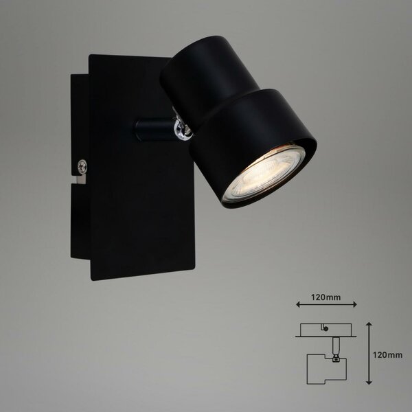 BRILONER Bodové svítidlo 12 cm 1xGU10 5W 460lm černá BRI 2861-015