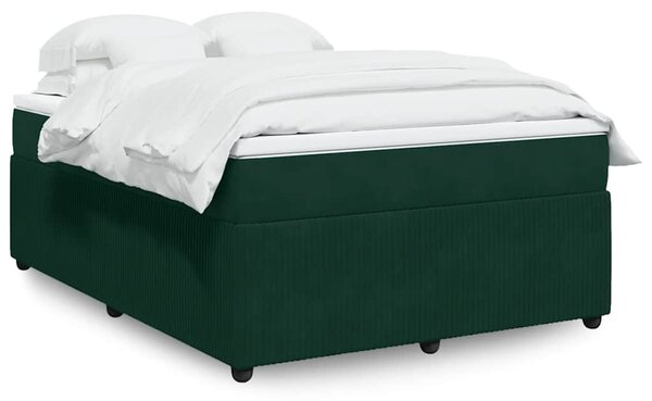 Box spring postel s matrací tmavě zelená 140x190 cm samet 3285641
