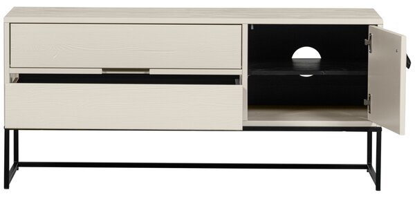 WOOOD Světle šedý borovicový TV stolek Frax 120 x 44 cm