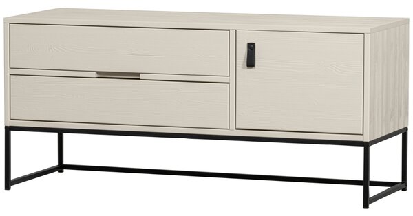 WOOOD Světle šedý borovicový TV stolek Frax 120 x 44 cm
