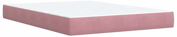Box spring postel s matrací růžová 140x200 cm samet 3285649