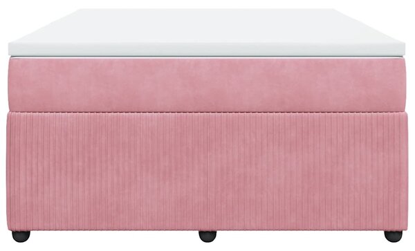 Box spring postel s matrací růžová 140x200 cm samet 3285649