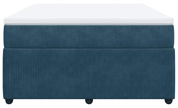 Box spring postel s matrací tmavě modrá 140x200 cm samet 3285648