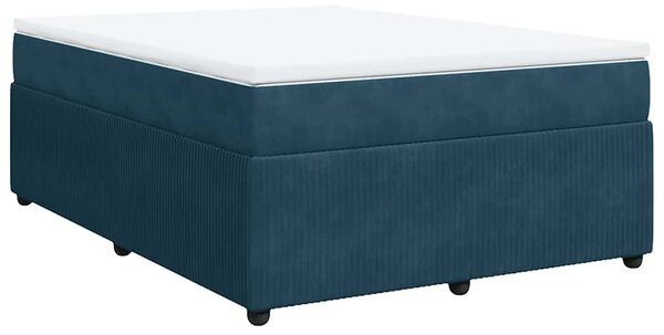 Box spring postel s matrací tmavě modrá 140x200 cm samet 3285648