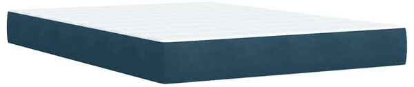 Box spring postel s matrací tmavě modrá 140x200 cm samet 3285648