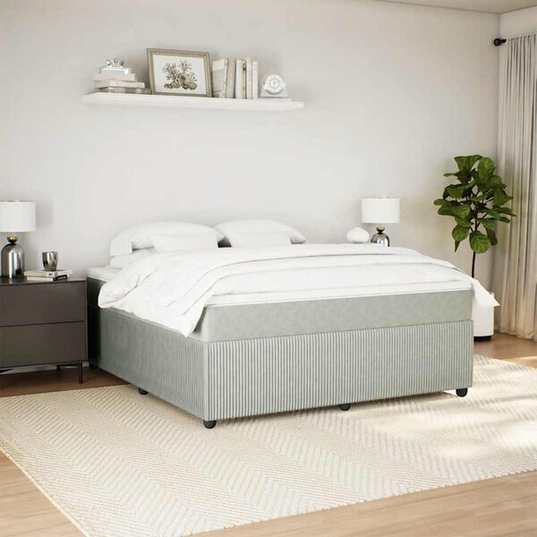 Box spring postel s matrací světle šedá 180x200 cm samet 3285656