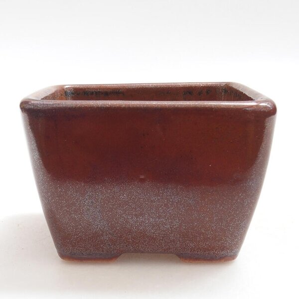 E-bonsai Keramická bonsai miska 8,5 x 8,5 x 5,5 cm hnědá