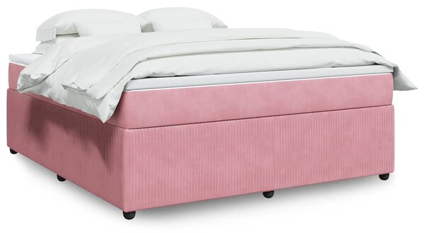 Box spring postel s matrací růžová 180x200 cm samet 3285661