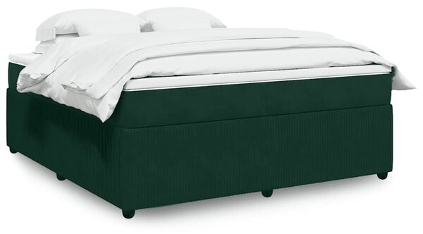 Box spring postel s matrací tmavě zelená 180x200 cm samet 3285659