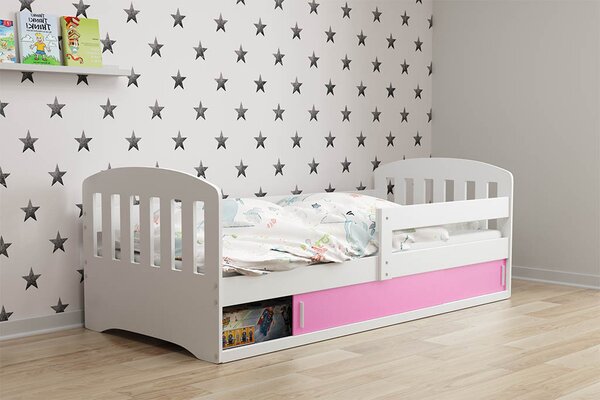 Dětská postel Classic 1 80x160 - 1 osoba – Bílá, Růžová