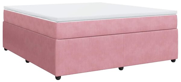 Box spring postel s matrací růžová 180x200 cm samet 3285661