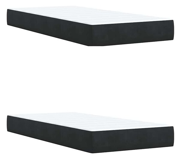 Box spring postel s matrací černá 200x200 cm samet 3285664
