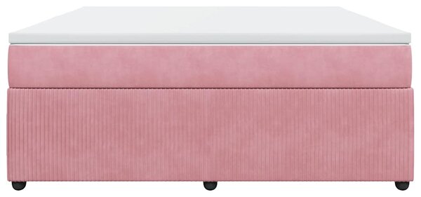Box spring postel s matrací růžová 180x200 cm samet 3285661