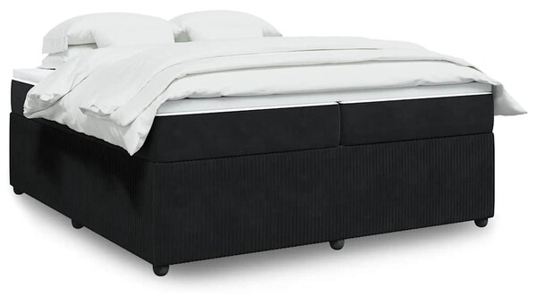 Box spring postel s matrací černá 200x200 cm samet 3285664