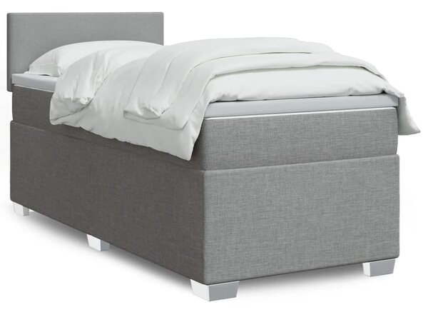 Box spring postel s matrací světle šedá 80 x 200 cm textil 3285708