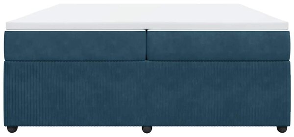 Box spring postel s matrací tmavě modrá 200x200 cm samet 3285666