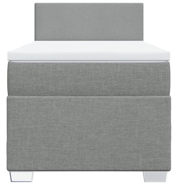 Box spring postel s matrací světle šedá 80 x 200 cm textil 3285708