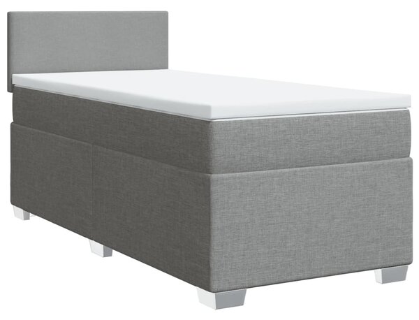 Box spring postel s matrací světle šedá 80 x 200 cm textil 3285708