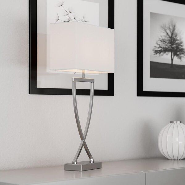 ByRydens 2820430-5000 - Stolní lampa OMEGA 1xE27/5W/230V bílá/lesklý chrom