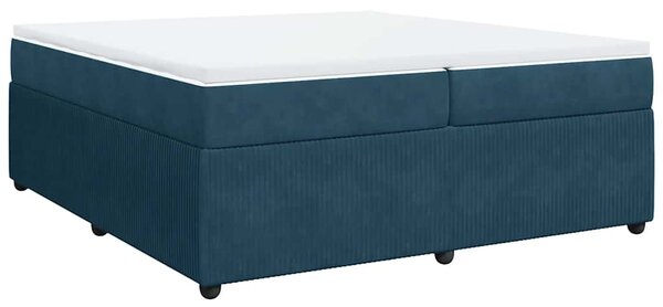 Box spring postel s matrací tmavě modrá 200x200 cm samet 3285666