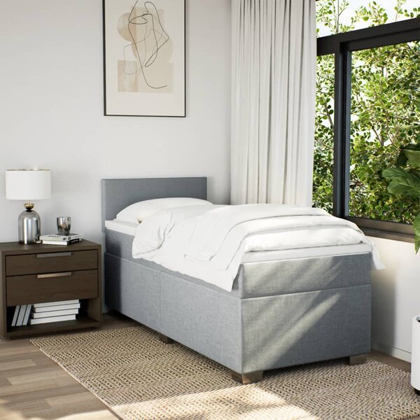 Box spring postel s matrací světle šedá 80 x 200 cm textil 3285708